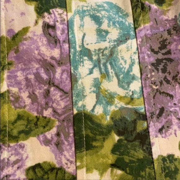 SET Ann Taylor set matching floral skirt and 3/4 sleeve XS-M purple blue - Picture 5 of 9